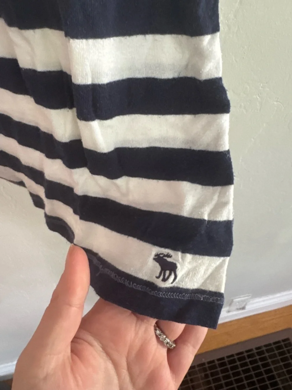 SOLD Vintage Abercrombie Striped Navy & White Tank Top - Picture 2 of 6